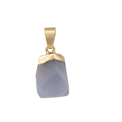 Natural Stone Necklace with Crystal Pendant Accessories
