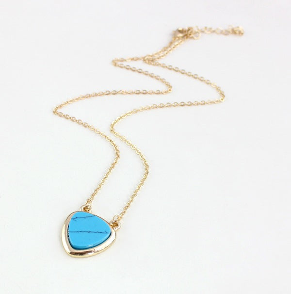 Natural Stone Heart-Shaped Necklace with Pendant