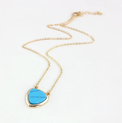 Natural Stone Heart-Shaped Necklace with Pendant