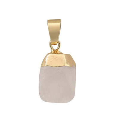 Natural Stone Necklace with Crystal Pendant Accessories