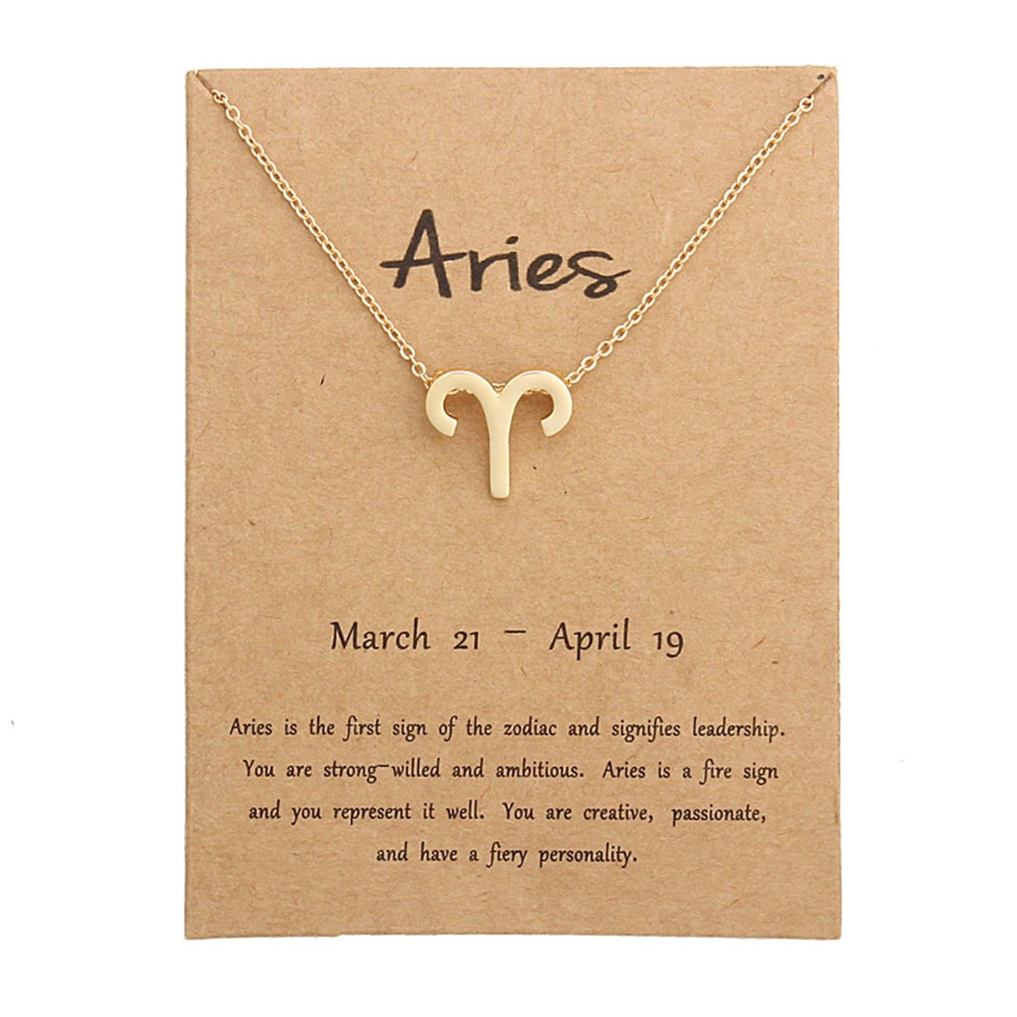 Silver Plated Zodiac Necklace for Women Jewelry Horoscope Sign Constellation Pendant Astrology Birthday Gifts Leo Jewelry with White Message Card-Aries yellow