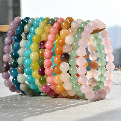 8mm Natural Stone Bracelet With Card Tourmaline Bracelet