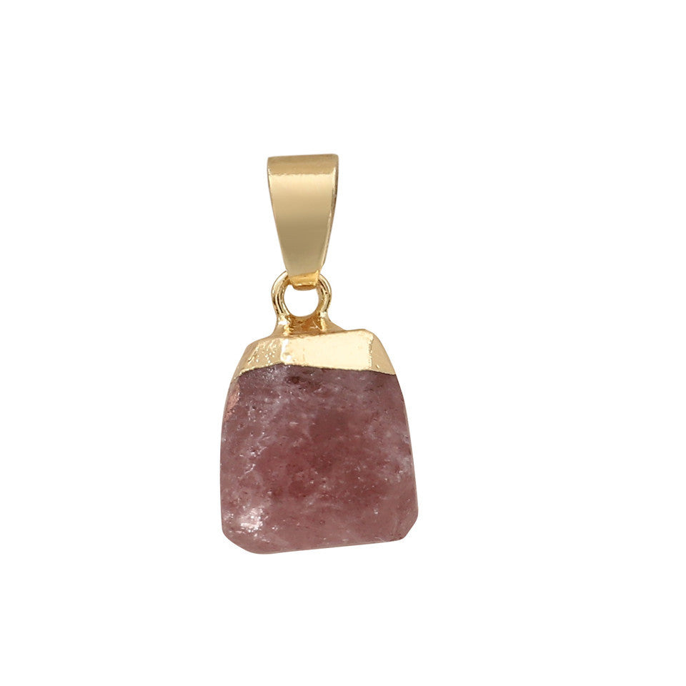 Natural Stone Necklace with Crystal Pendant Accessories