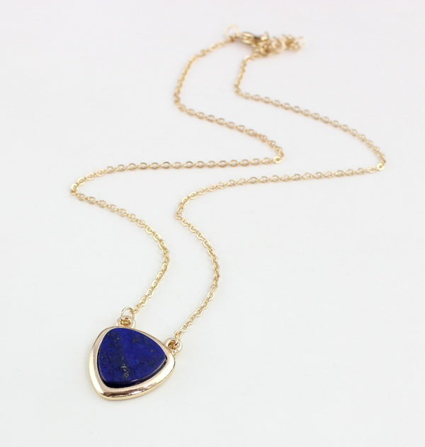 Natural Stone Heart-Shaped Necklace with Pendant