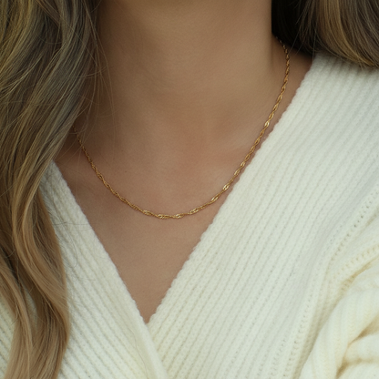 18K Water Wave Clavicle Necklace