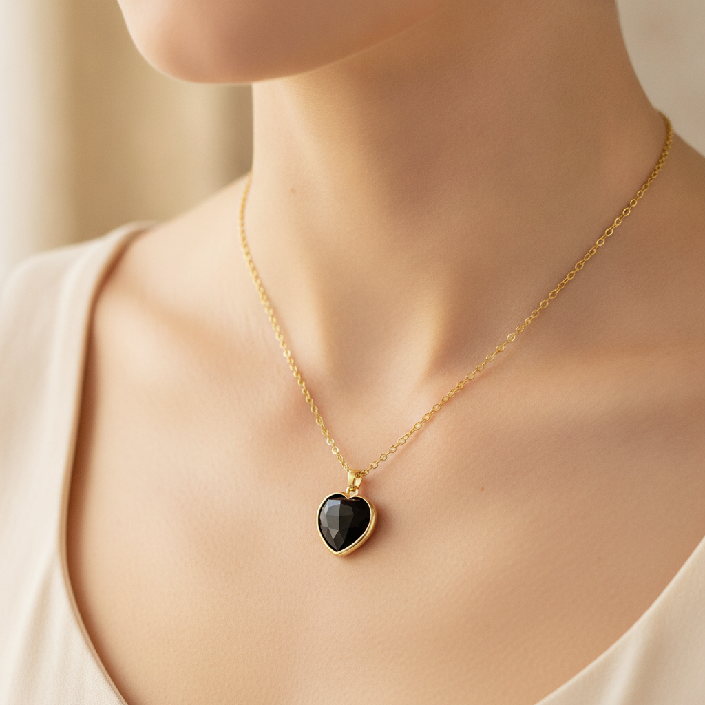 Natural Stone Heart Pendant Necklace